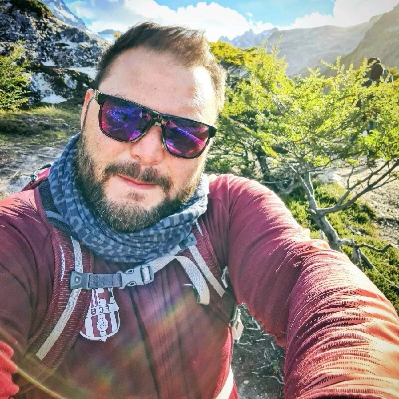 Man hiking in forest