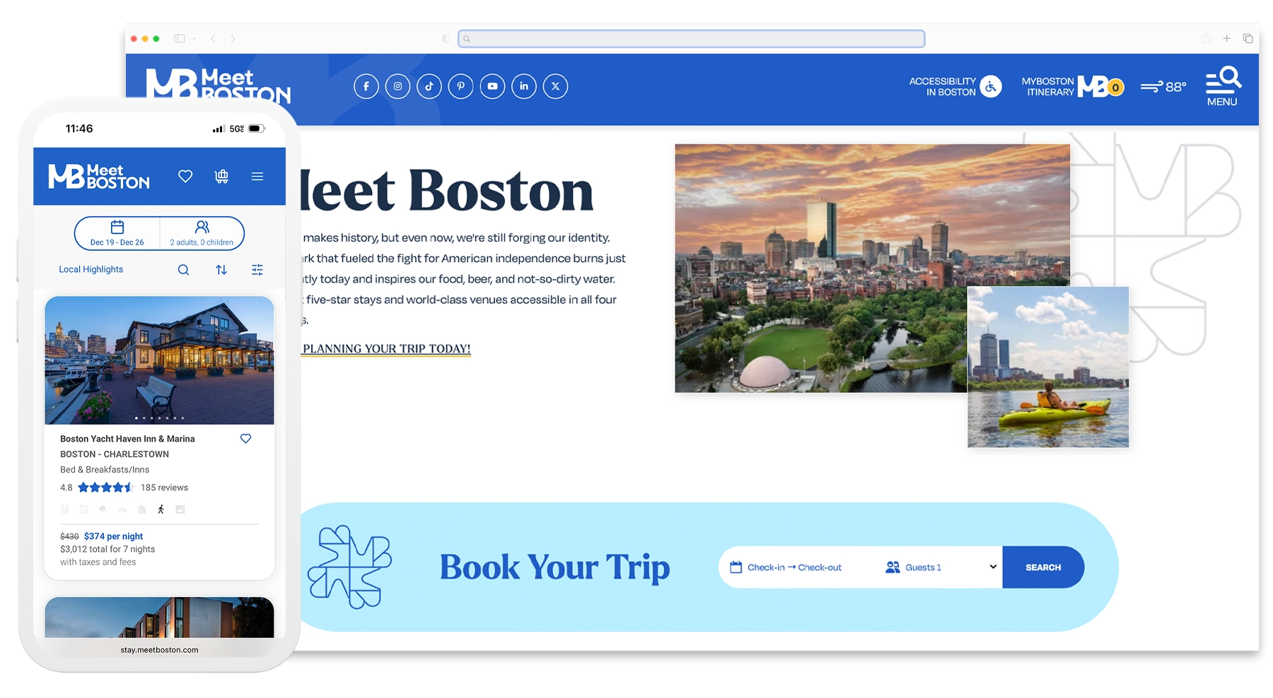 Meet Boston Website Mockup
