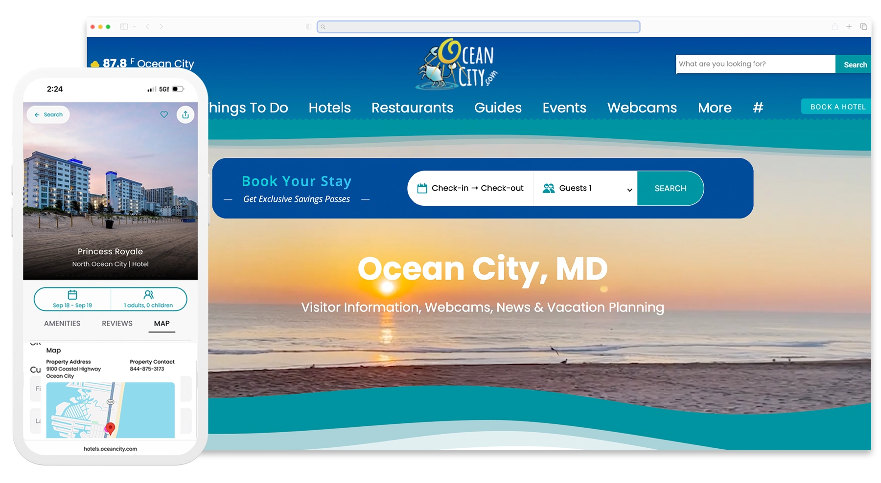 Oceancity.com Website Mockup