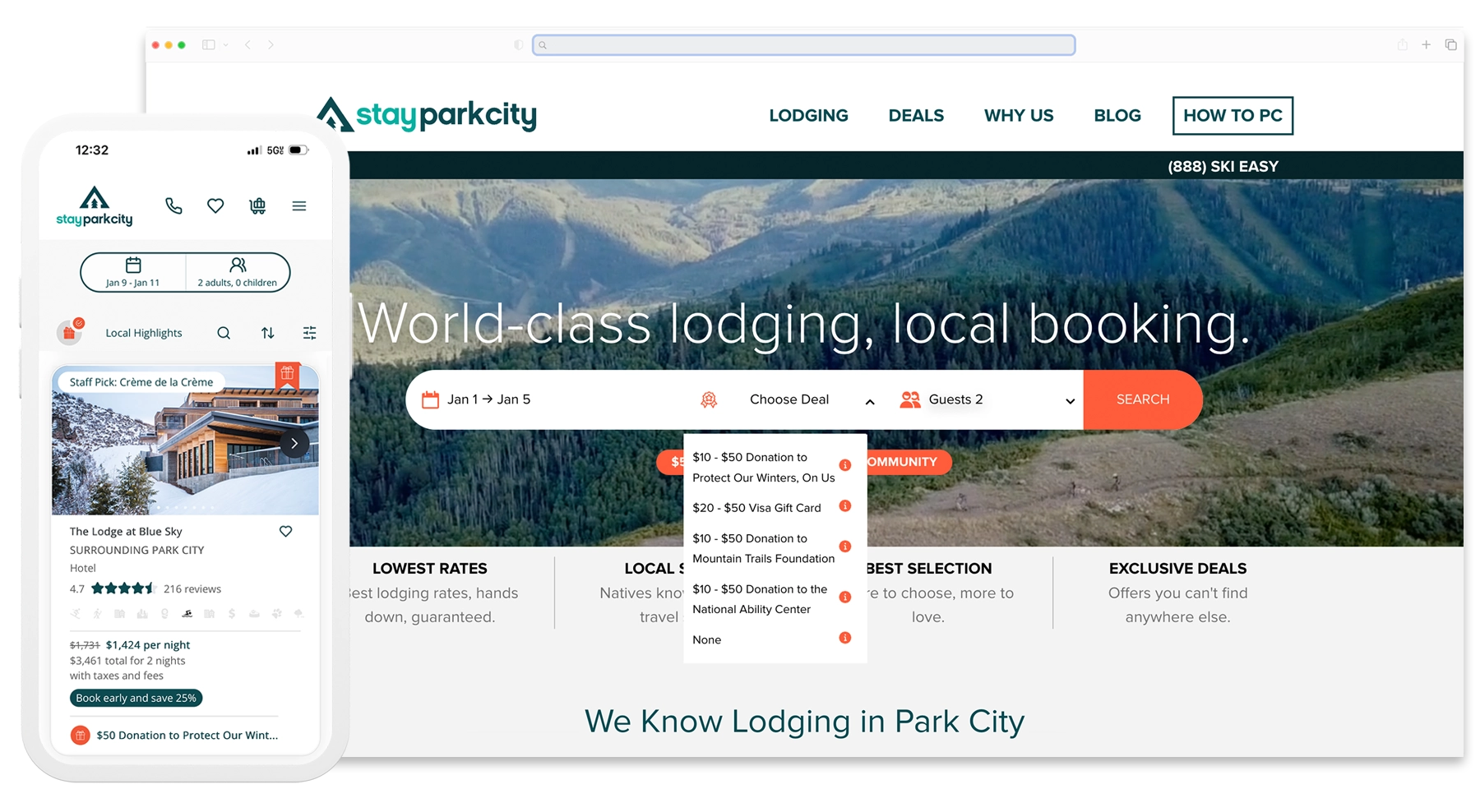 Stay Park City Website Mockup