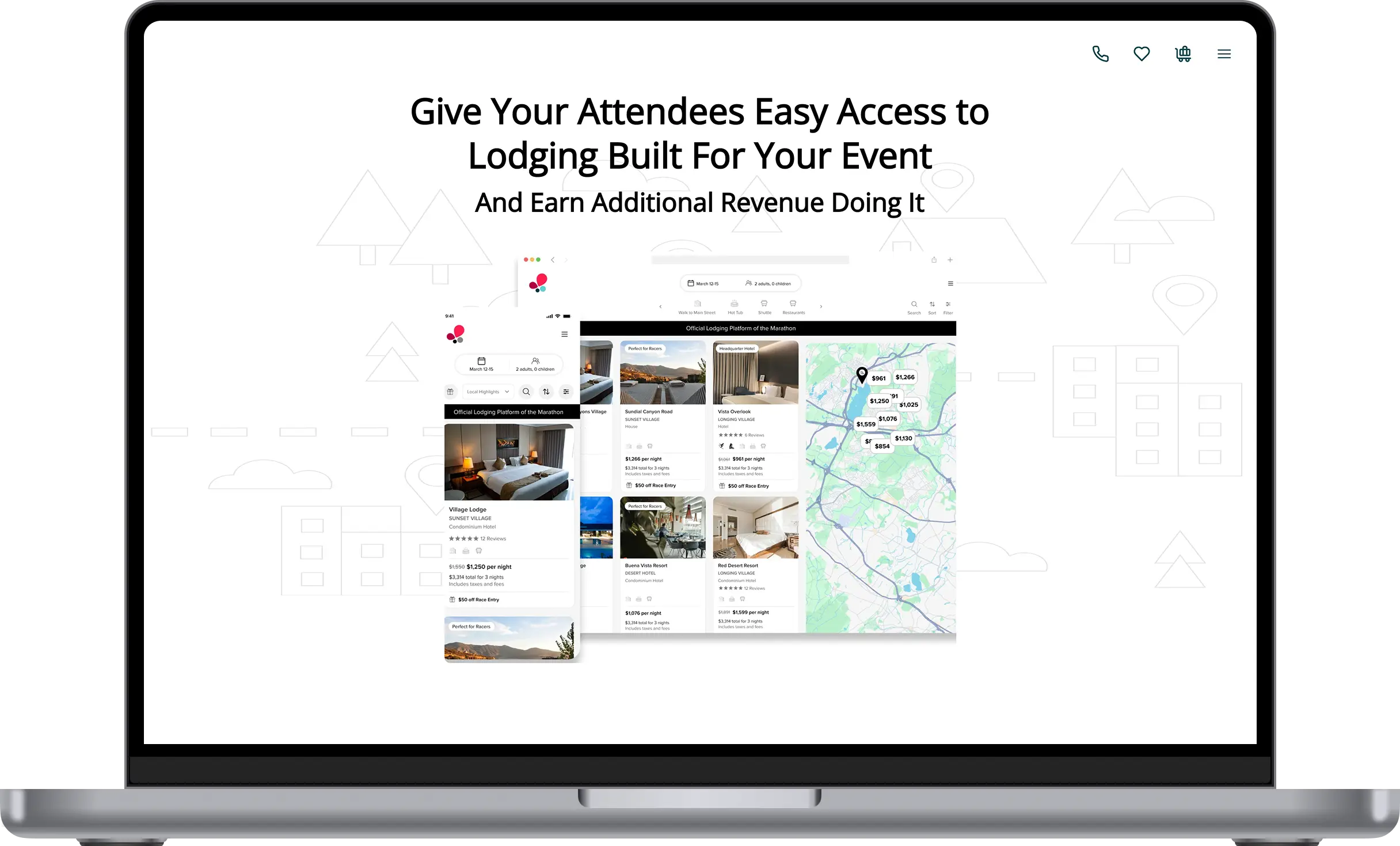 Event Lodging Marketplace Mockup